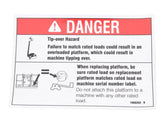1000262 Decal, Danger, Tip-Over, Platform | Genie